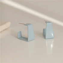 S925 Silver Needle Korea Early Spring Square Earrings Temperament 2022 New Tide Ear Spikes Brief Advanced Atmospheric Earrings