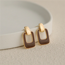 S925 Silver Needle Drop Glaze Small Crowddesign Sensation Earrings Woman Temperament Brief Superior Ear Nail Individuality 100 Hitch Accessories