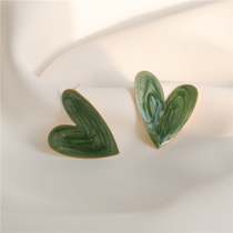 S95 silver needle oversized love earrings female Korean temperament net red superior ear nail 2022 new wave ear accessories