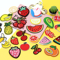 Fruit pattern Patch stickup with childrens down clothes jeans Broken Holes patch Embroidered Cartoon Patch Decoration