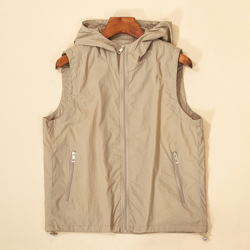 Spring and Autumn Women's Vest 2026 New Hooded Outdoor Fashion Casual Loose Versatile Sleeveless Sun Protection Jacket