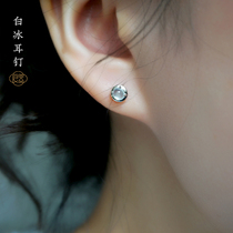 Liangji art 18K gold inlaid natural emerald high ice earrings womens earrings