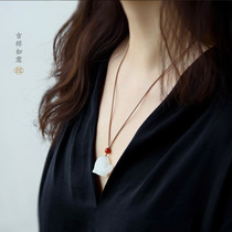 Good art Auspicious Ruyi Hetian jade Auspicious jade pendant White jade pendant Elephant pendant Female neck ornament