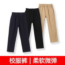  Boys  long pants khaki blue black trousers girls and childrens spring casual school uniform pants middle and large children