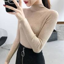 2021 autumn and winter new half-turtleneck sweater womens slim and thin bottoming shirt long-sleeved all-match Korean sweater women