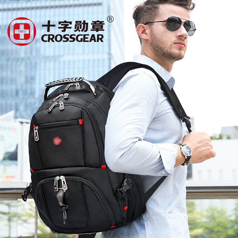 Swiss Army Knife Cross Backpack Men 2021 New College Student School Bag Travel Waterproof Combination Lock Backpack