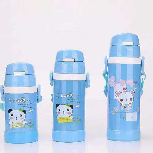 Детский стакан, трубочка, чайник из нержавеющей стали подходит для мужчин и женщин для детского сада со стаканом, нержавеющая сталь AISI 304, защита при падении, 350 мл