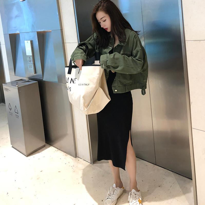 Salt Department 100 Lap Denim Jacket Woman Spring Autumn Korean version Loose Retro Port Taste Blouse Fried Street Short jacket Insurges