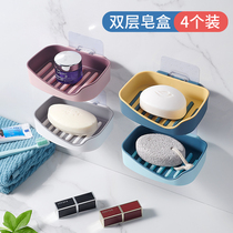 Soap box shelf drain toilet creative non-perforated soap rack household suction cup wall-mounted soap box