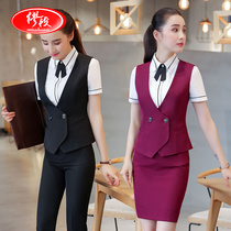 Hotel front desk work clothes womens short-sleeved professional vest suit beautician KTV cashier uniform summer