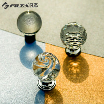 Crystal handle single hole modern simple European style new wardrobe door cabinet drawer gold inlaid diamond round handle