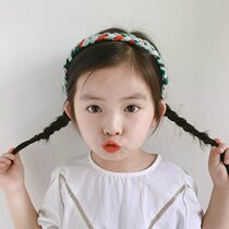 Girls Hair Hoop Western Summer Kids 2021 New Hair Bundle Childrens Headwear Fashion Anti-slip Pressed Hair Hoop Korean Style