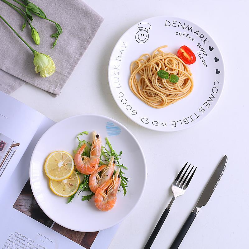 The Nordic idea ceramic plate INS letter snack cakes household food dish plate steak dinner plate breakfast tray