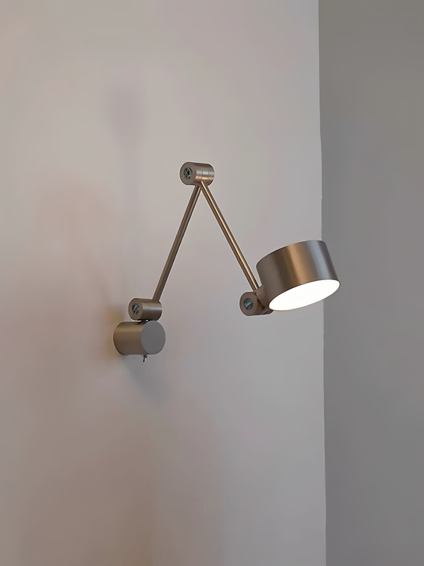 Industrial Style Bedside Swing Arm Wall Lamp Bauhaus Minimalist Master Bedroom Study Living Room Corridor Reading Swing Arm Retractable Lamp