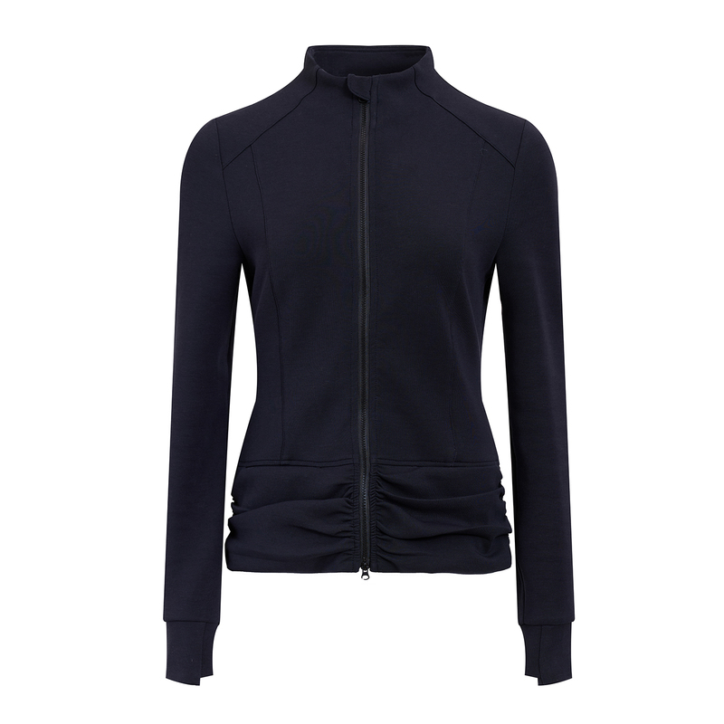 【Soufflé】Early Autumn Date Outfit with a Pure and Alluring Vibe, Featuring Exposed Collarbone, Side Ruching, Long-Sleeved Sporty Suit for Women 【Soufflé】Early Autumn Date Outfit with a Pure and Alluring Vibe, Featuring Exposed Collarbone, Side Ruching, Long-Sleeved Sporty Suit for Women