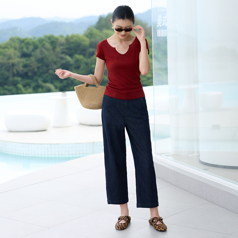 【Star Track】Summer New Design Street Fashion Casual Slim Fit Loose High-Waisted Denim Pants for Women