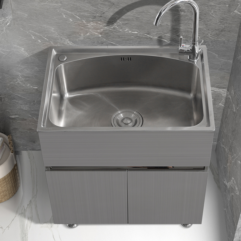 Balcony Stainless Steel Integrated Sink Cabinet Kitchen Dishwashing Laundry Handwashing Basin Sink Bathroom Vanity Cabinet Balcony Stainless Steel Integrated Sink Cabinet Kitchen Dishwashing Laundry Handwashing Basin Sink Bathroom Vanity Cabinet