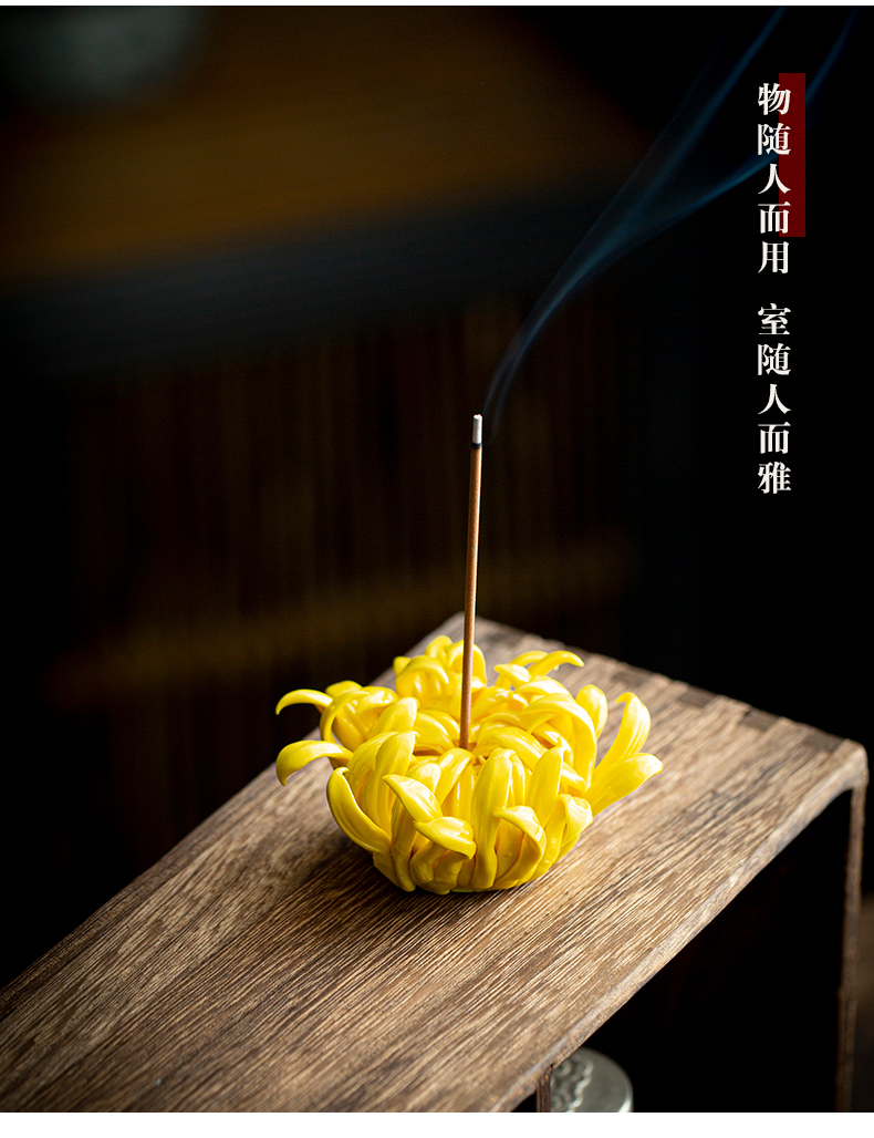 Stick ceramic insert fragrant by peony cut flower tea incense inserted disk tea pet furnishing articles joss Stick inserted