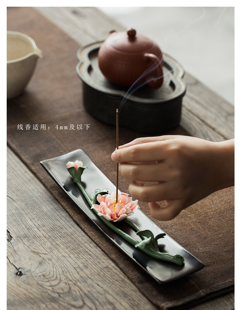 By hand for ceramic flower pen tea table decorations lotus flower peony refers to joss stick inserted tea pet furnishing articles