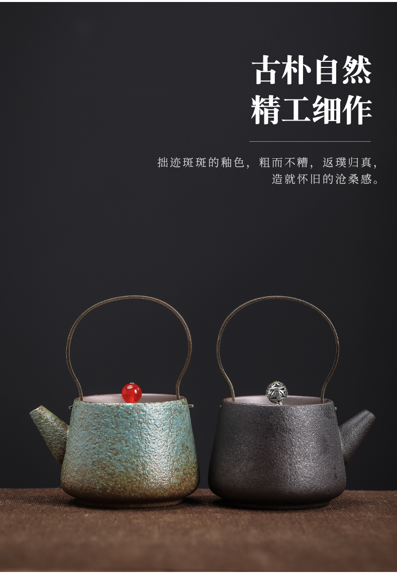 Restoring ancient ways by Japanese side teapot coarse ceramic tea set suit household contracted tea zen ceramic pot