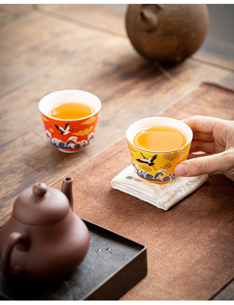 By the tide of special ceramic cups kung fu tea cup single CPU Japanese master sample tea cup cup gift sets