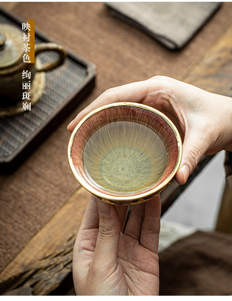 By jingdezhen an inset jades kung fu tea cup gold small sample tea cup By patterns built drawing masters cup