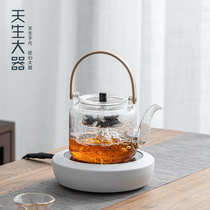 Natural big tea master electric pottery stove intelligent cooking dual-purpose Tea Teapot Set glass boiling water bubble teapot