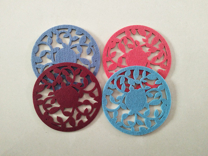 Creative non-woven felt thickened tea coaster absorbent fabric coaster non-slip heat insulation pad 15cm