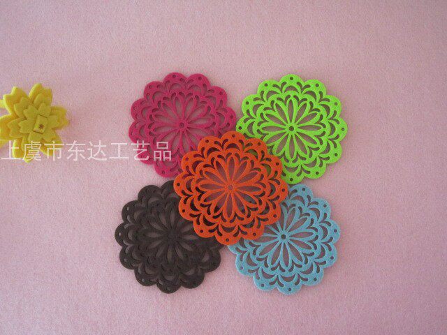 Special deal European creative non-woven felt thickened tea coaster absorbent fabric coaster non-slip heat insulation