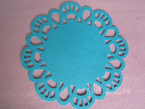 Creative home felt square hollow placemats flower non-slip insulation mat coaster plate mat fabric decorative mat