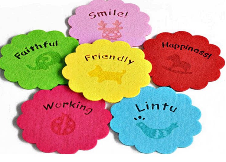 New Chinese style tabletop green red home felt cartoon hollow placemat non-slip heat insulation pad coaster plate mat - Taobao