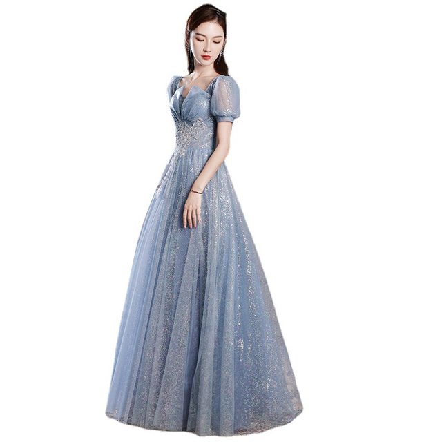 Annual meeting temperament evening dress female 2022 bride toast dress bridesmaid slimming banquet art test host dress skirt