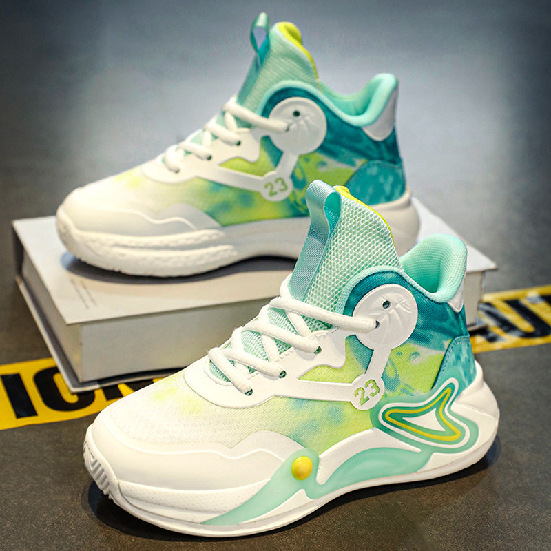 Brand Boys' Shoes 2025 Spring New Kidsren's Sports Shoes Big Kidsren's Non-Slip Boys Mesh Basketball Shoes Students