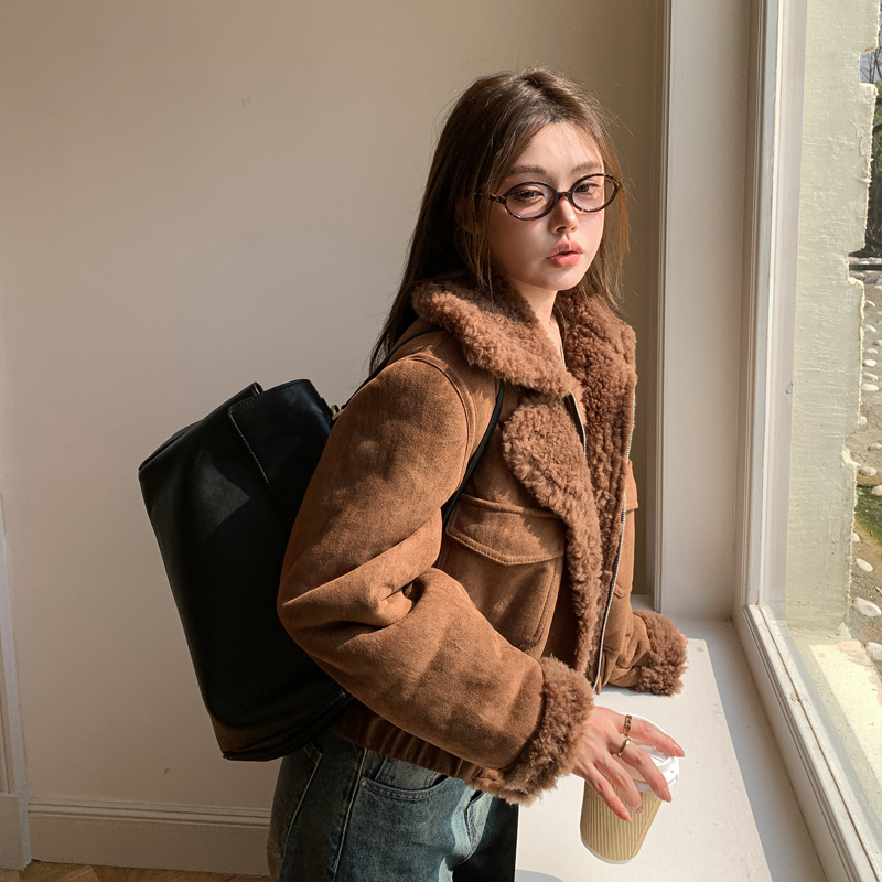 Zunye Lamb Fur Short Jacket, New Autumn and Winter Style, Small Size, Fur Integrated, Women's Fashionable and Youthful Style