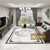 Villa door hall set to make floor tiles New Chinese living room jigsaw puzzle tiles Xuanguan peony imitation water knife parquet floor tiles