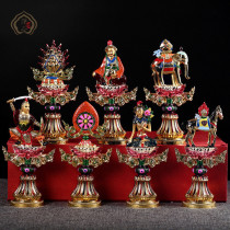 Buddhist supplies tantric offerings painted seven political treasures copper wheels seven treasures exquisite gilt
