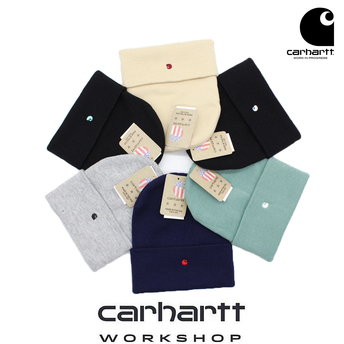 Carhartt Carhartt embroidered logo wool hat small standard knitted hat street casual beauty tide brand couple cold hat