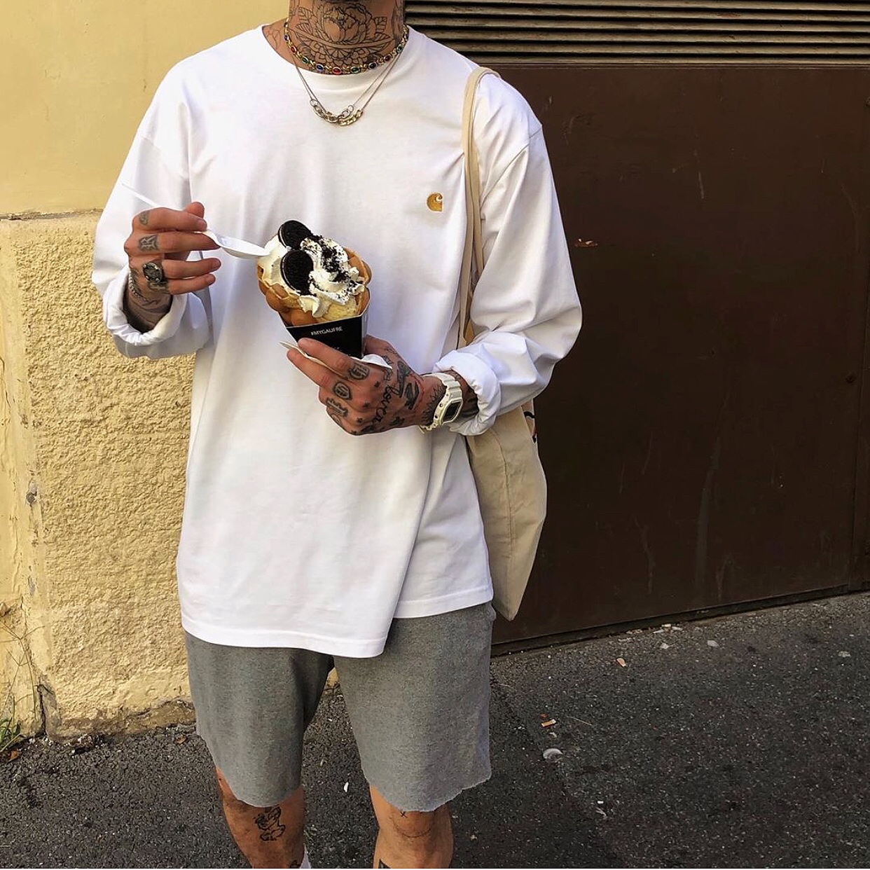 Carhartt Carhartt classic embroidered round neck pullover casual loose solid color long-sleeved T-shirt bottoming shirt tide brand