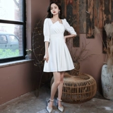 Белое вечернее платье, юбка, свадебное платье, подходит для подростков, французский стиль