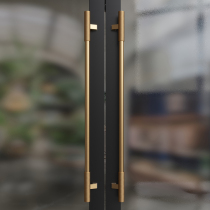 Minimalist glass door handle light luxury hotel B&B personality creative frame push pull Chinese solid wood door handle side mounting