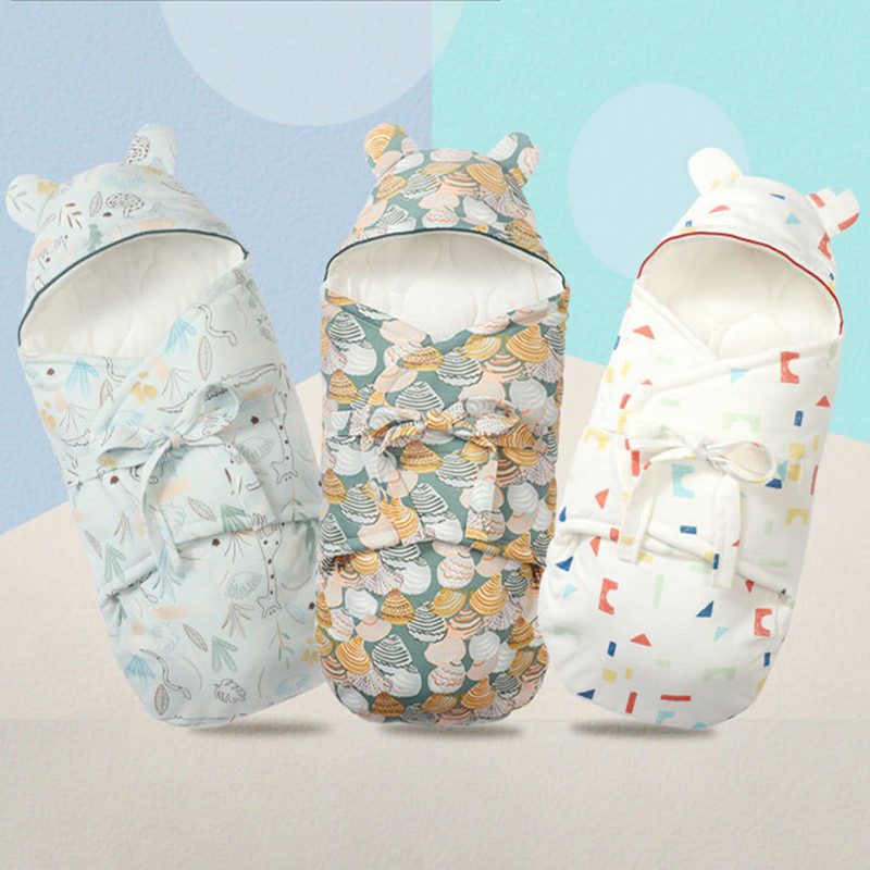 Baby Winter pure cotton thickened with anti-shock butterfly hugging by anti-kick by newborn baby swaddle towel baby sleeping bag