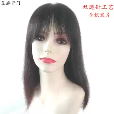 Real hair curls cover white hair curls wigs for middle-aged people