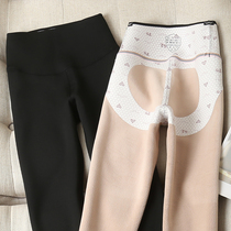 Thickened lamb velvet sharkskin leggings womens outer wear tight waist abdomen buttocks warm Barbie autumn and winter yoga
