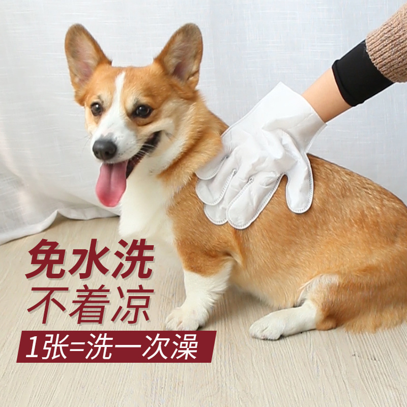 Dog disposable gloves bath cleaning special wipes wet wipes dry cleaning cat corgi teddy pet supplies