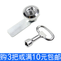 Cabinet distribution box door lock switch cabinet door cylindrical lock triangle key turn tongue lock industrial electrical box lock garbage bin