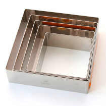 Stainless steel square three can mousse ring 6 inch 8 inch 10 inch square cutting mold tiramisu cheese cake mold