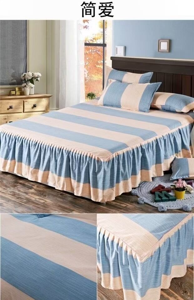 Bông cotton đơn mảnh bông dày trampoline váy trải giường khách sạn nhà trường tờ - Váy Petti ga giường viền ren