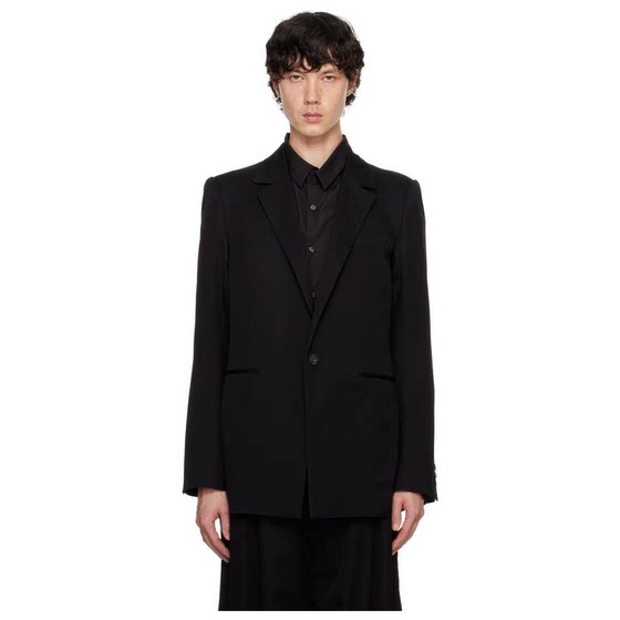 
[Miyi APP discount code: KCHP] Devoa black horn button suit jacket for men