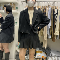F THREE autumn and winter New 2021 short small blazer high waist pleated skirt two-piece female 93007