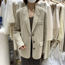 13 lines FN double-sided cashmere suit 2021 autumn Korean version of loose temperament coat woolen coat women 95041
